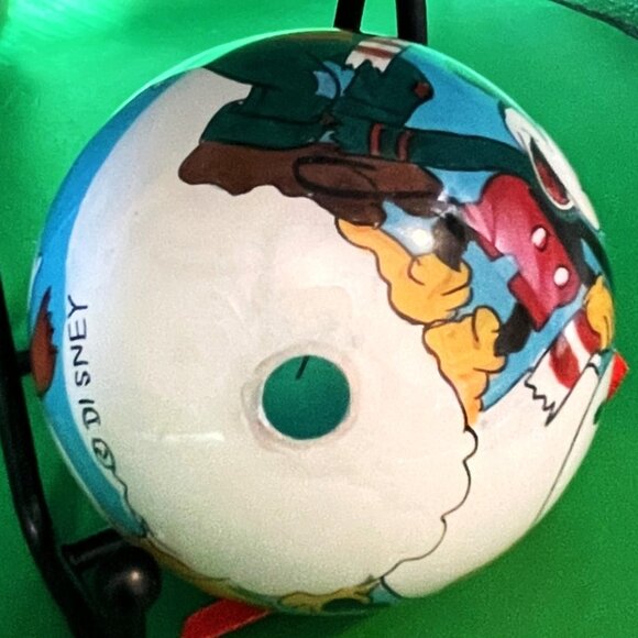 Disney Inside Reverse Painted Glass Christmas Ornament Mickey Minnie Donald Goof - Picture 7 of 12